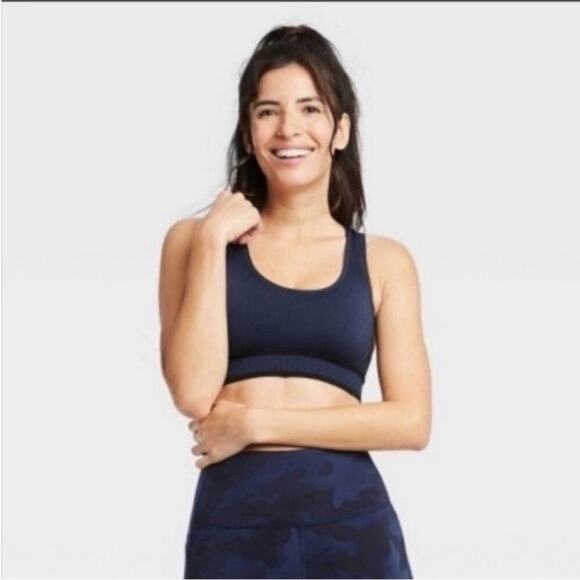 All in motion Navy seamless Sports Bra - Picture 1 of 7